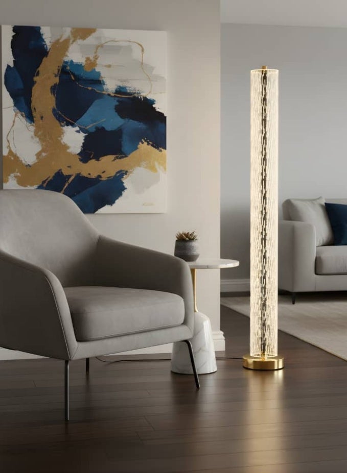 ACCEPT LED Acrylic Floor Lamp with Gold Base Electric Operated with 3 Colors Switch for Lighting White, Warm White and Natural white - Image 2